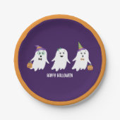 Frohe Halloween-Geistertrick oder -Behandlung Pappteller (Vorderseite)