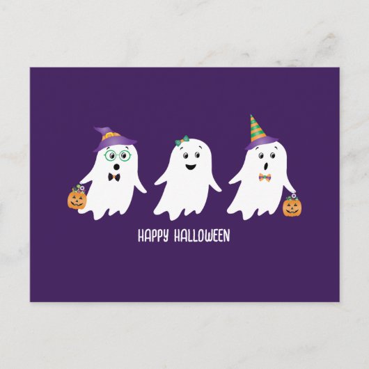 Frohe Halloween-Geistertrick oder -Behandlung Postkarte (Vorderseite)