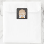 Frohe Halloween-Geistertrick oder Behandlung Quadratischer Aufkleber (Tasche)