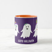 Frohe Halloween-Geistertrick oder -Behandlung Tasse (Zentrum)