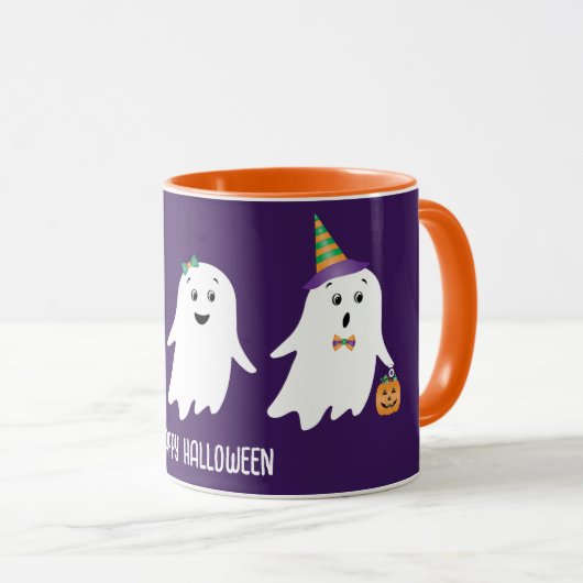 Frohe Halloween-Geistertrick oder -Behandlung Tasse (VorderseiteRechts)