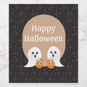 Frohe Halloween-Geistertrick oder Behandlung Weinetikett (Einzelnes Label)