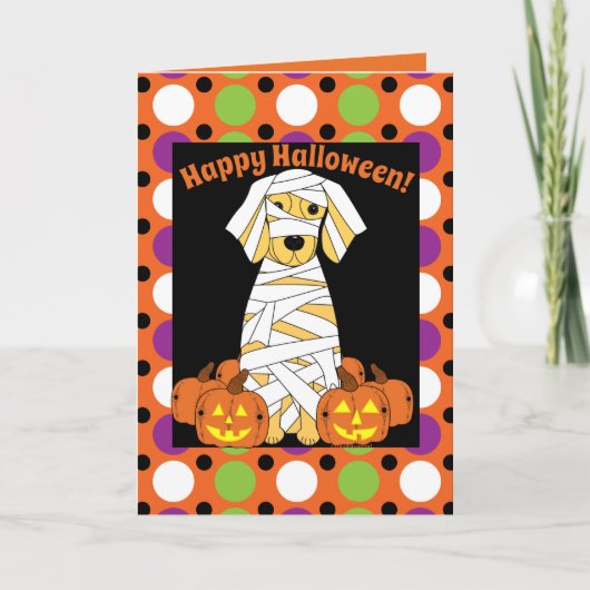 Frohe Halloween Golden Retriever Mummy Card Karte (Vorderseite)