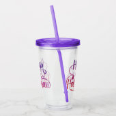 Frohe Halloween-Gradient-Hexenkatze Acryltrinkbecher (Links)