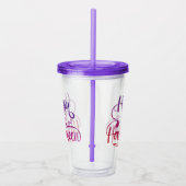 Frohe Halloween-Gradient-Hexenkatze Acryltrinkbecher (Rechts)