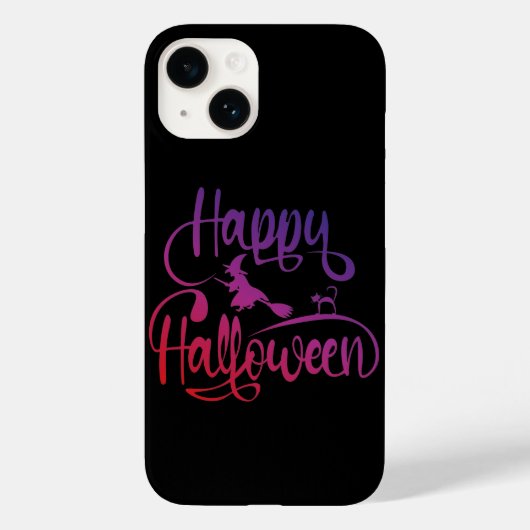 Frohe Halloween-Gradient-Hexenkatze Case-Mate iPhone Hülle (Rückseite)