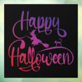 Frohe Halloween-Gradient-Hexenkatze Fensteraufkleber (Blatt 3)