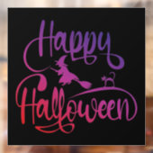 Frohe Halloween-Gradient-Hexenkatze Fensteraufkleber (Blatt 2)