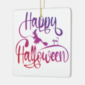 Frohe Halloween-Gradient-Hexenkatze Keramikornament (Links)