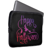 Frohe Halloween-Gradient-Hexenkatze Laptopschutzhülle (Vorne Rechts)