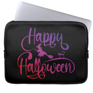 Frohe Halloween-Gradient-Hexenkatze Laptopschutzhülle