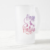 Frohe Halloween-Gradient-Hexenkatze Mattglas Bierglas (VorderseiteRechts)