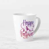 Frohe Halloween-Gradient-Hexenkatze Milchtasse (Rechte Ecke)