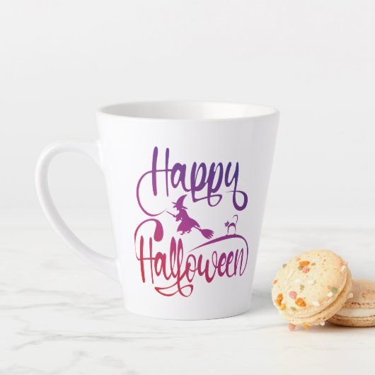 Frohe Halloween-Gradient-Hexenkatze Milchtasse (Beispiel)