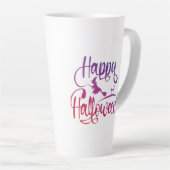 Frohe Halloween-Gradient-Hexenkatze Milchtasse (Rechte Ecke)
