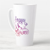 Frohe Halloween-Gradient-Hexenkatze Milchtasse (Linke Ecke)