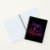 Frohe Halloween-Gradient-Hexenkatze Notizblock (Innenseite)