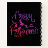 Frohe Halloween-Gradient-Hexenkatze Notizblock (Rückseite)
