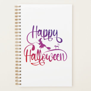 Frohe Halloween-Gradient-Hexenkatze Planer