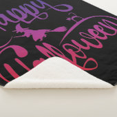 Frohe Halloween-Gradient-Hexenkatze Sherpadecke (3/4)