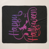 Frohe Halloween-Gradient-Hexenkatze Sherpadecke (Vorderseite (Horizontal))