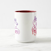 Frohe Halloween-Gradient-Hexenkatze Tasse (Zentrum)