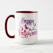 Frohe Halloween-Gradient-Hexenkatze Tasse (Links)