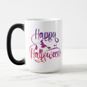 Frohe Halloween-Gradient-Hexenkatze Verwandlungstasse (Links)