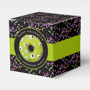Frohe Halloween Grünes Monster Donut Sprinkles Geschenkschachtel