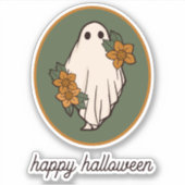 Frohe Halloween Herbstgeister mit Blume Aufkleber (Vorderseite)