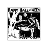 Frohe Halloween-Hexe, Eule, Mond Gummistempel (Prägung)