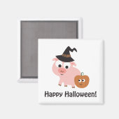 Frohe Halloween! Hexe Magnet (Vorderseite/Rückseite)