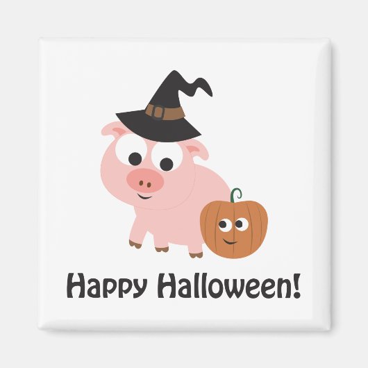 Frohe Halloween! Hexe Magnet (Vorne)