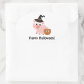 Frohe Halloween! Hexe Ovaler Aufkleber (Tasche)