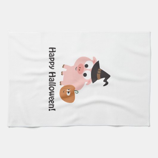 Frohe Halloween! Hexe Pig Handtuch (Horizontal)