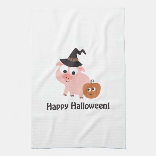 Frohe Halloween! Hexe Pig Handtuch (Vertikal)