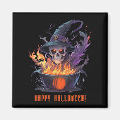 Frohe Halloween! Hexen Skull Magnet (Vorne)