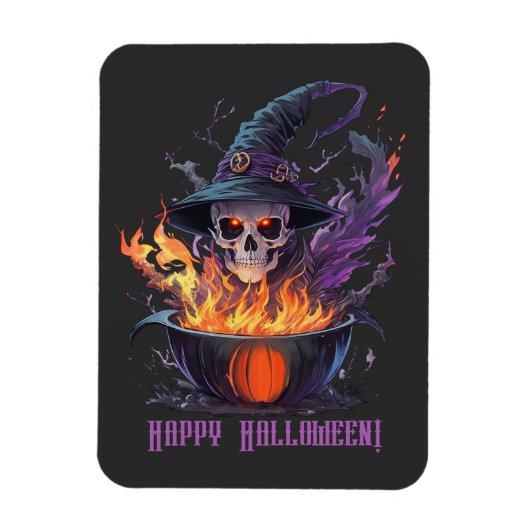 Frohe Halloween! Hexen Skull Magnet (Vertikal)