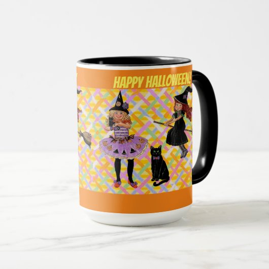 Frohe Halloween! Hexen Tasse! Tasse (VorderseiteRechts)