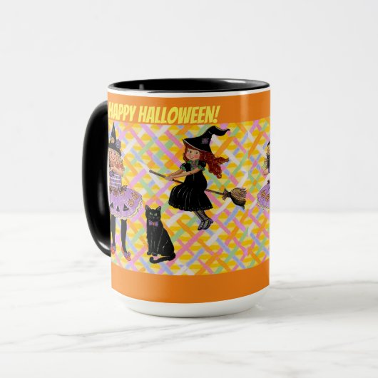 Frohe Halloween! Hexen Tasse! Tasse (Vorderseite Links)