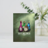 Frohe Halloween! Hexentrank Flaschen Postkarte (Stehend Vorderseite)