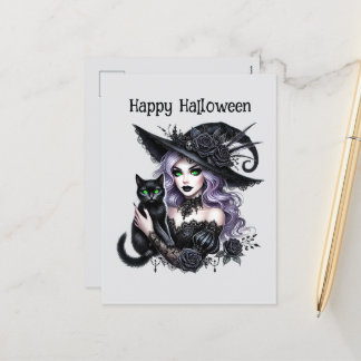 Frohe Halloween-Hexenzeitbücher Feiertagspostkarte