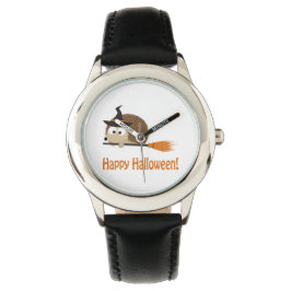 Frohe Halloween! Igel Hexe Armbanduhr