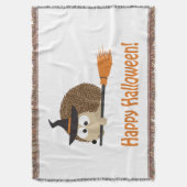 Frohe Halloween! Igel Hexe Decke (Vorderseite Vertikal)