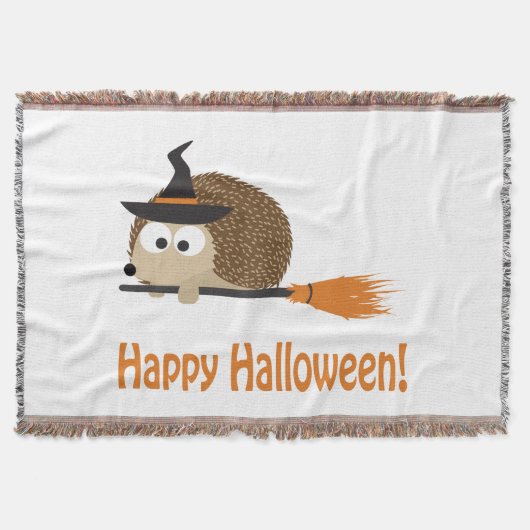 Frohe Halloween! Igel Hexe Decke (Vorderseite)