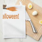 Frohe Halloween! Igel Hexe Geschirrtuch (Viertel Falte)