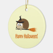 Frohe Halloween! Igel Hexe Keramik Ornament (Links)