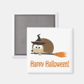 Frohe Halloween! Igel Hexe Magnet (Vorderseite/Rückseite)
