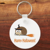 Frohe Halloween! Igel Hexe Schlüsselanhänger (Vorderseite)