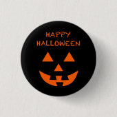 Frohe Halloween Jack O’ Lantern Face Fun Halloween Button (Vorderseite)
